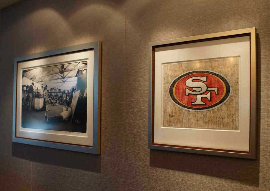 Great example of framing sports memorabilia.